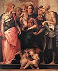 Madonna Canvas Paintings - Madonna Enthroned with Four Saints